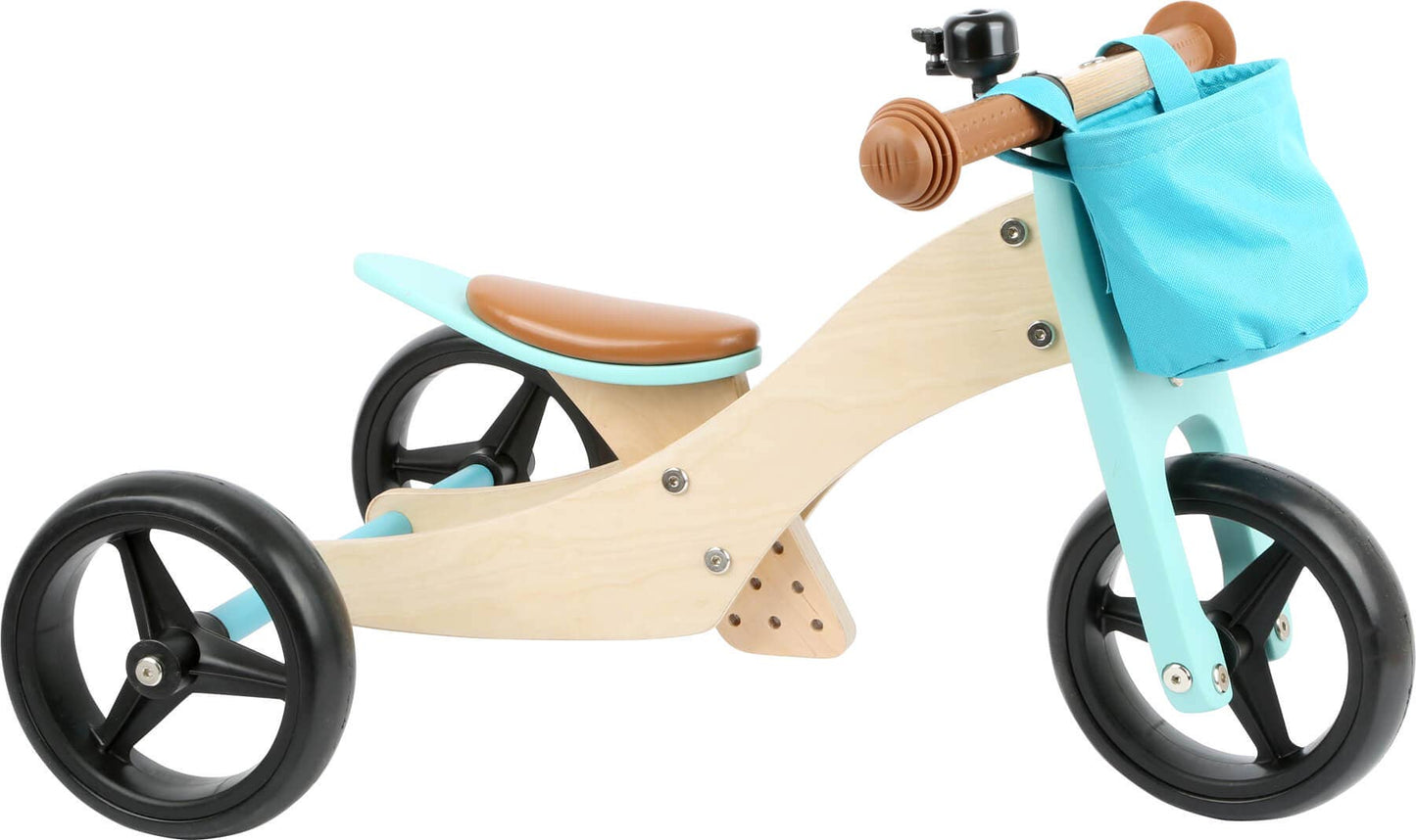 Laufrad-Trike 2 In 1 Türkis | Laufräder | Holz
