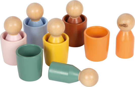Montessori Sortierbecher mit Figuren | Motorik | Holz