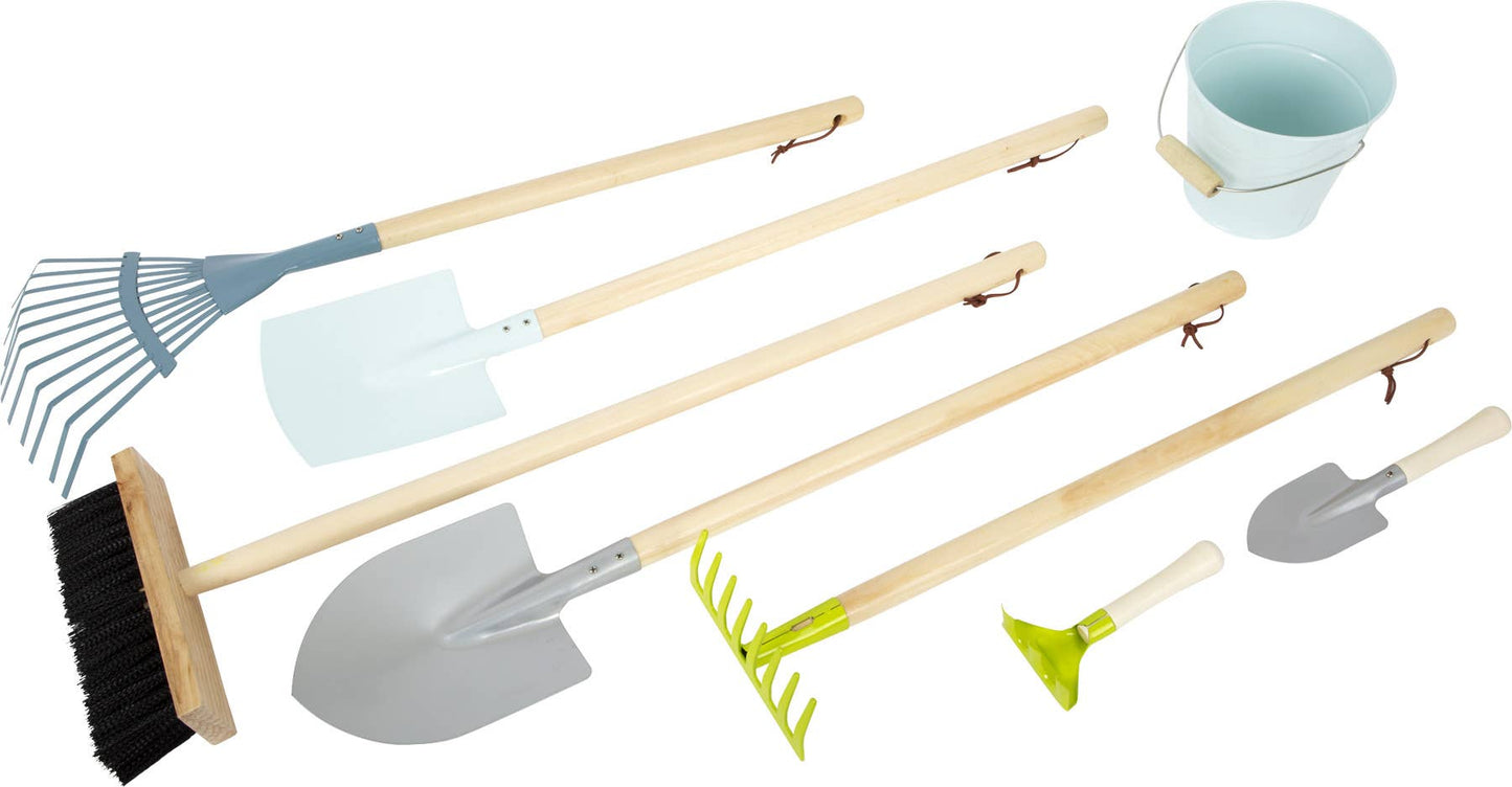 Großes Gartenwerkzeug-Set | Gartenspielzeug | Holz