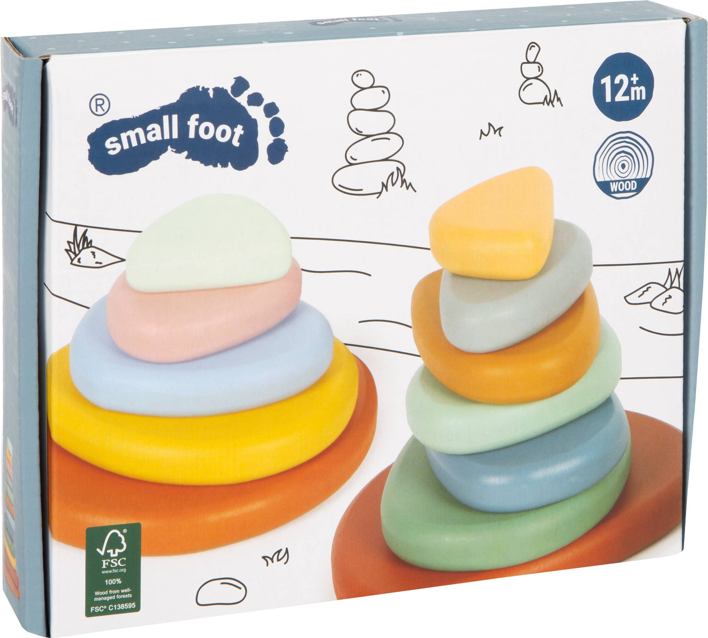Montessori Balancierspiel Flusssteine FSC 100% | Holz