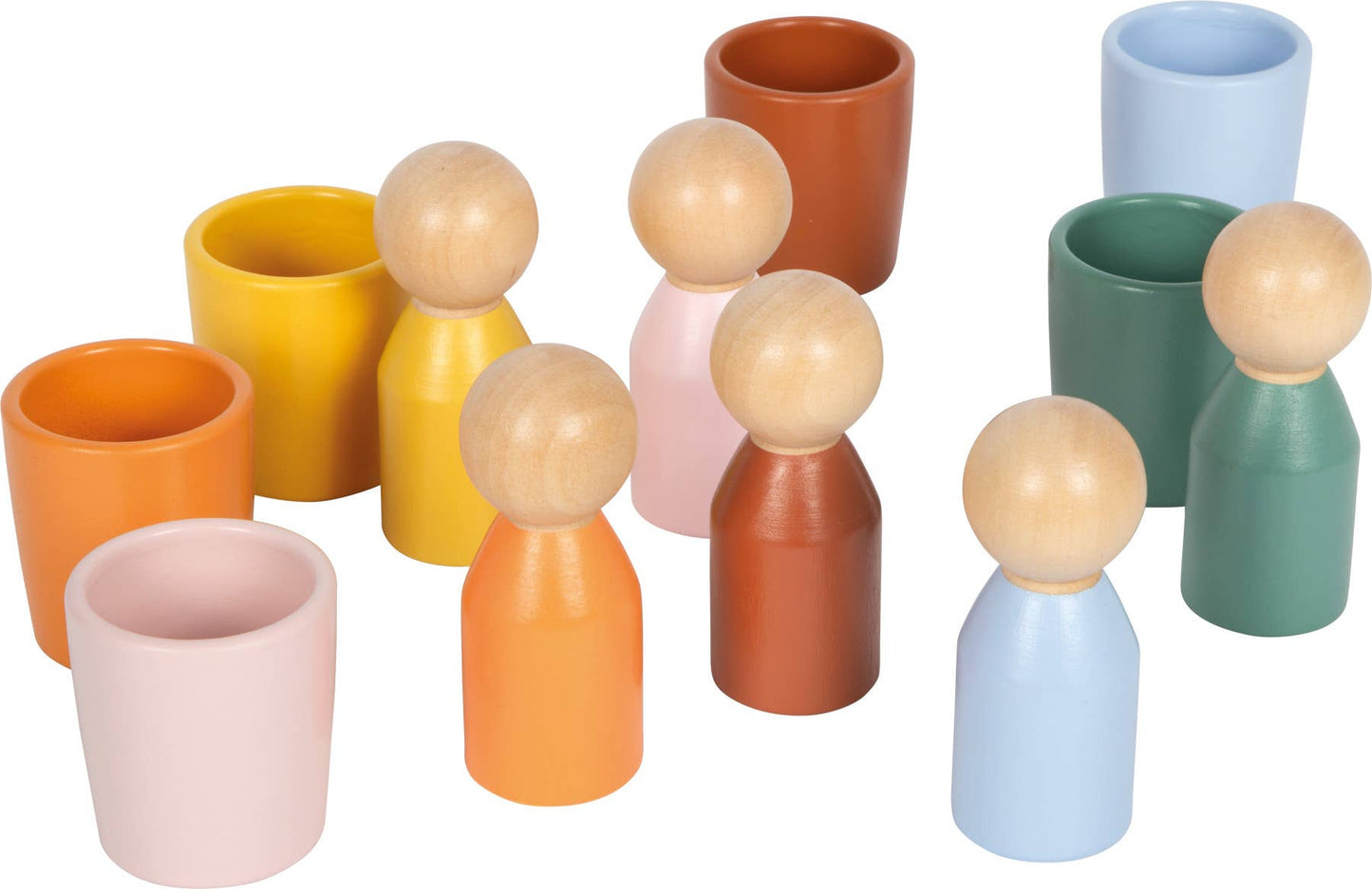 Montessori Sortierbecher mit Figuren | Motorik | Holz
