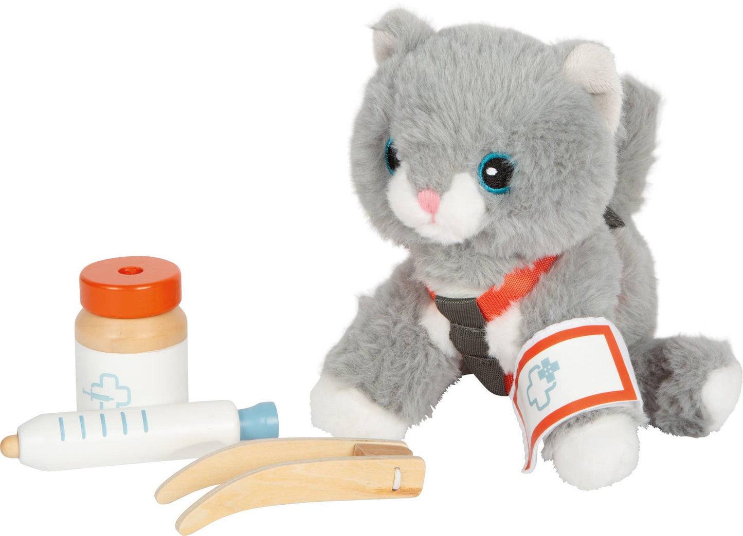 Katze mit Tasche und Pflegeset | Rollenspiel | Holzspielzeug