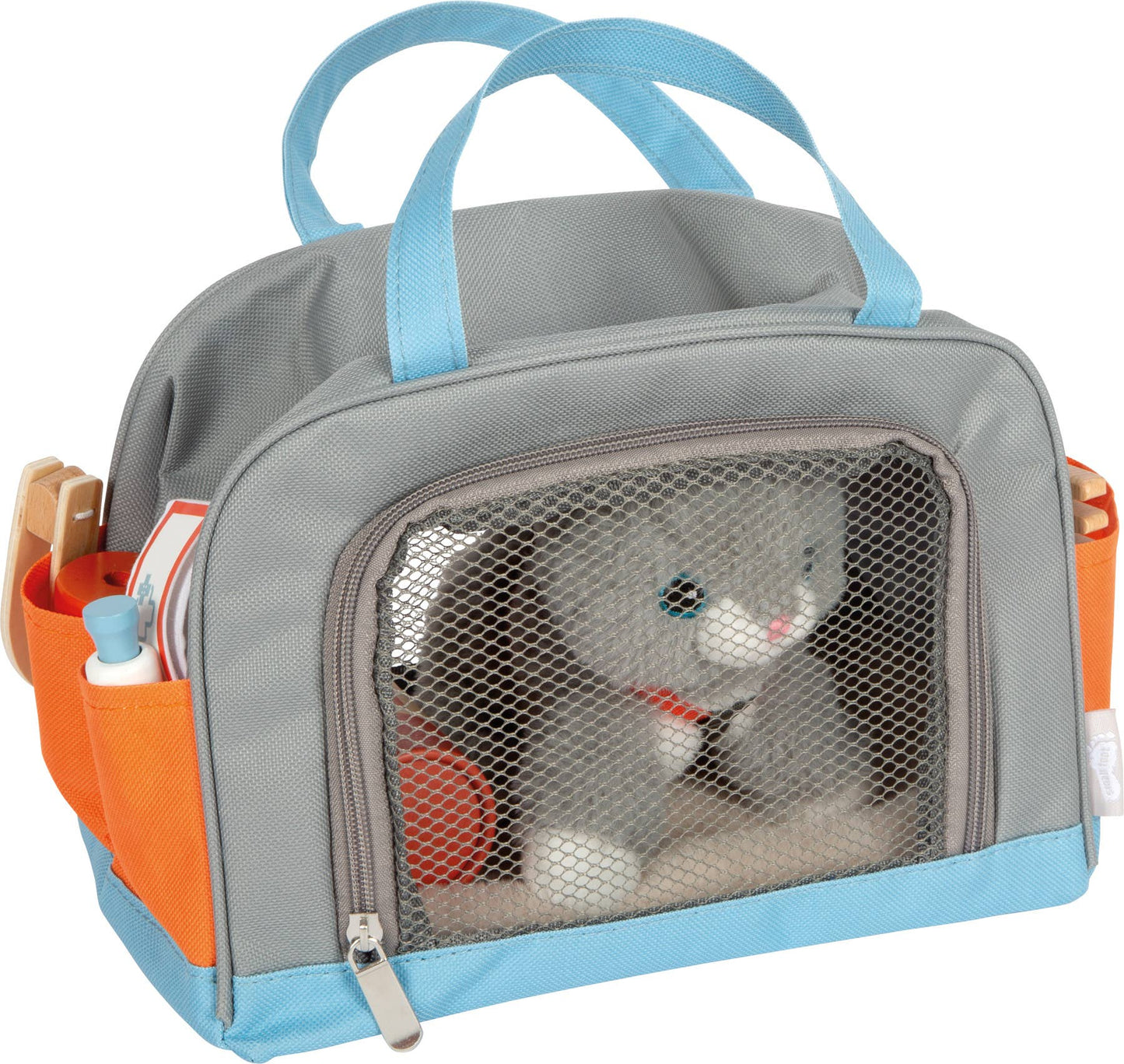 Katze mit Tasche und Pflegeset | Rollenspiel | Holzspielzeug