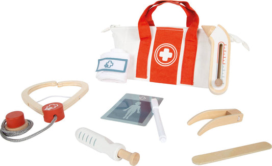 Arzttasche Spielset Rot | Rollenspielzeug | Holz
