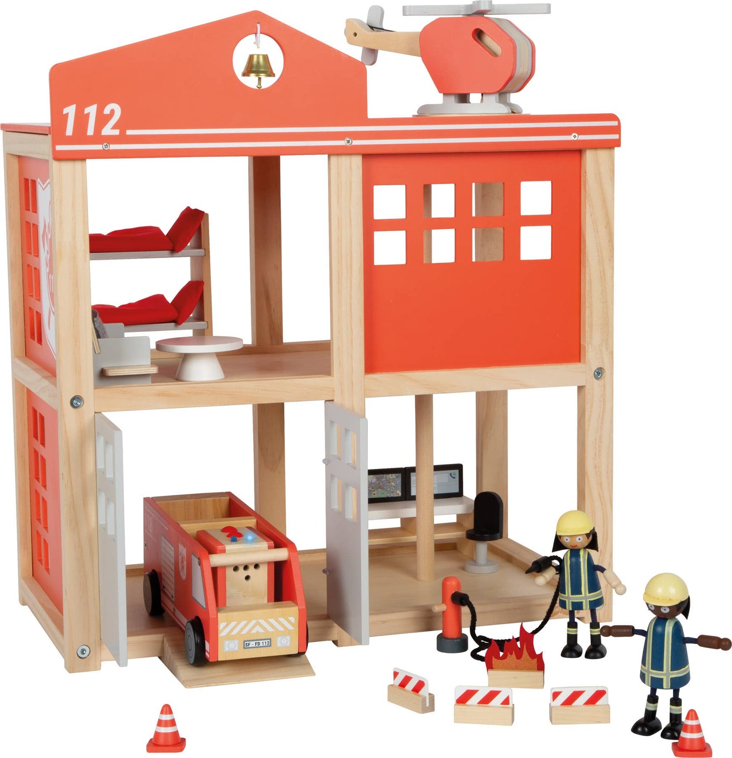 Große Feuerwache mit Zubehör | Spielwelten | Holzspielzeug